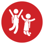 students icon in red circle
