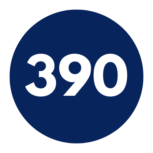 390 number in a circle