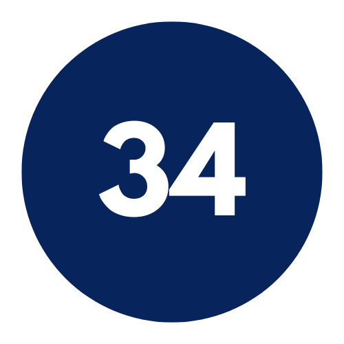34 number in a circle